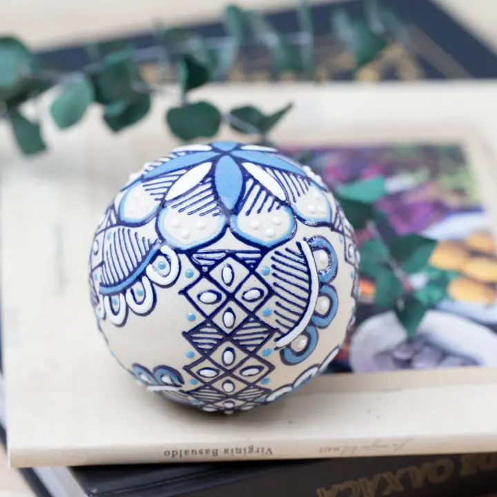 Coyoacán Hand-Painted Paperweight Sphere