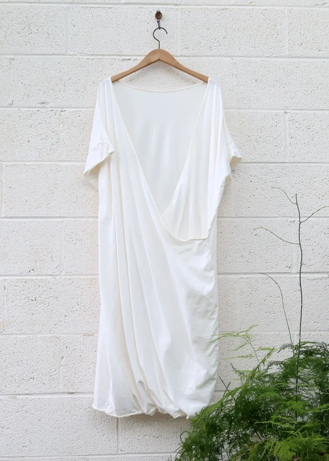 SAMPLE SALE - Layering Magnolia Below Knee Kaftan / 2XS-S / Organic Cotton / Natural / (134)