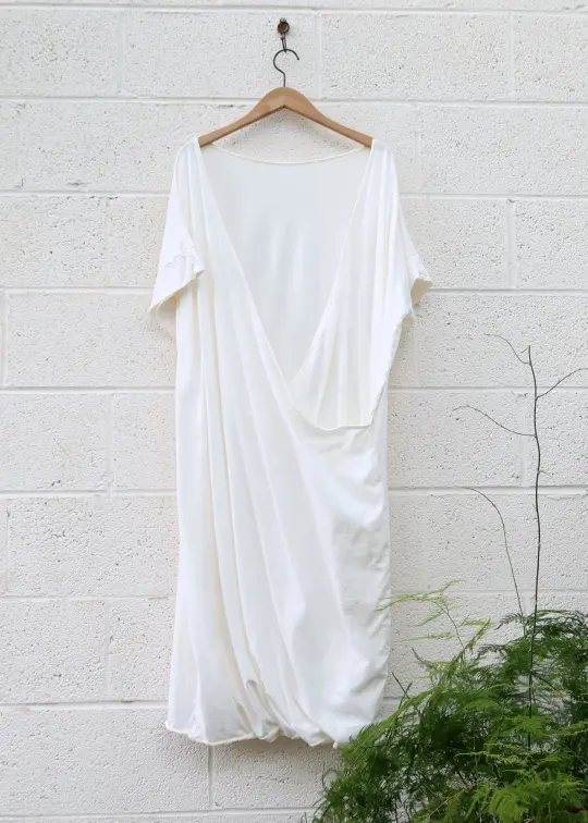 SAMPLE SALE - Layering Magnolia Below Knee Kaftan / 2XS-S / Organic Cotton / Natural / (134)