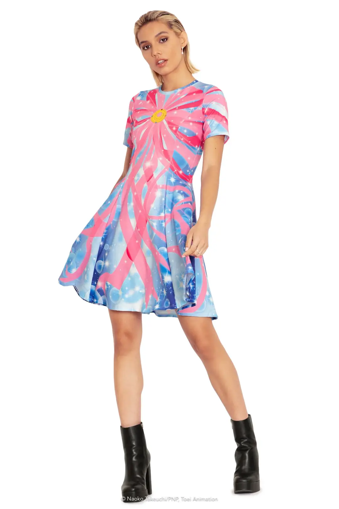 Ribbon Transformation Longline Evil Tee Dress