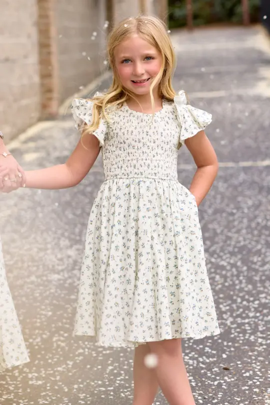 Mini Hattie Dress in Madeline Blue
