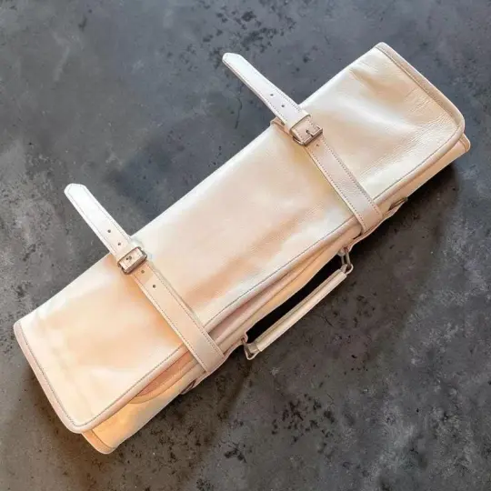Tokushu Knife Premium Leather Japanese Knife Roll - White