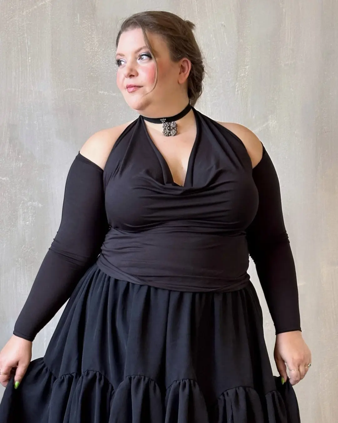 FW'24: Halter Shrug Top in Black