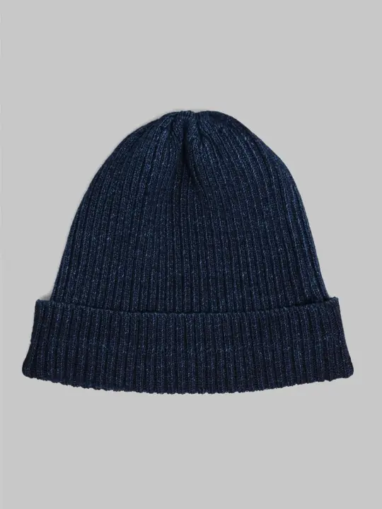 ROTOTO Indigo Cotton Roll Up Beanie