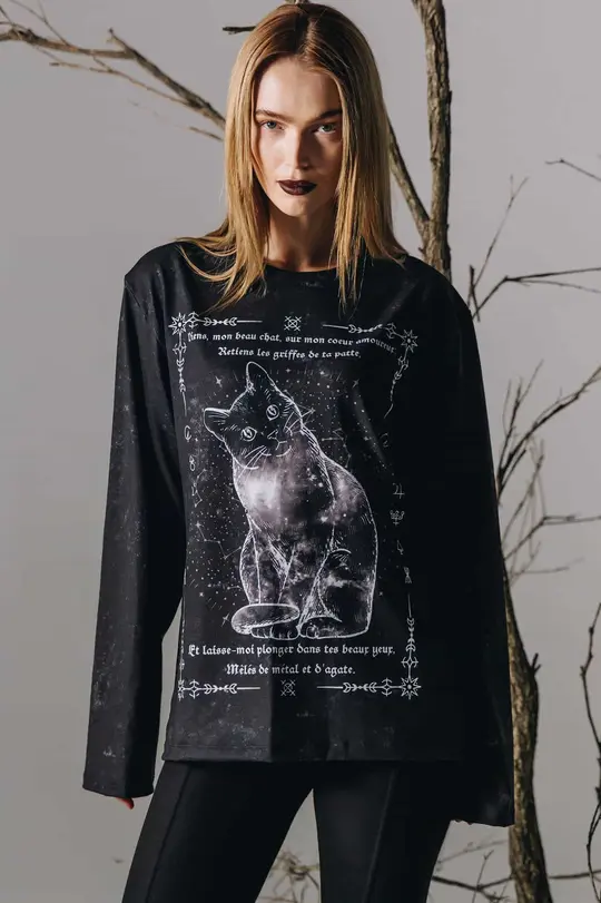 Fleurs of Evil Long Sleeve Oversized Boyfriend Tee