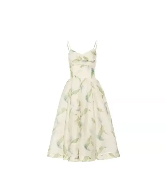 Fresh Pastel Yellow Summer Dress A-Line Spaghetti Straps Corset Maxi Women Dress RS697
