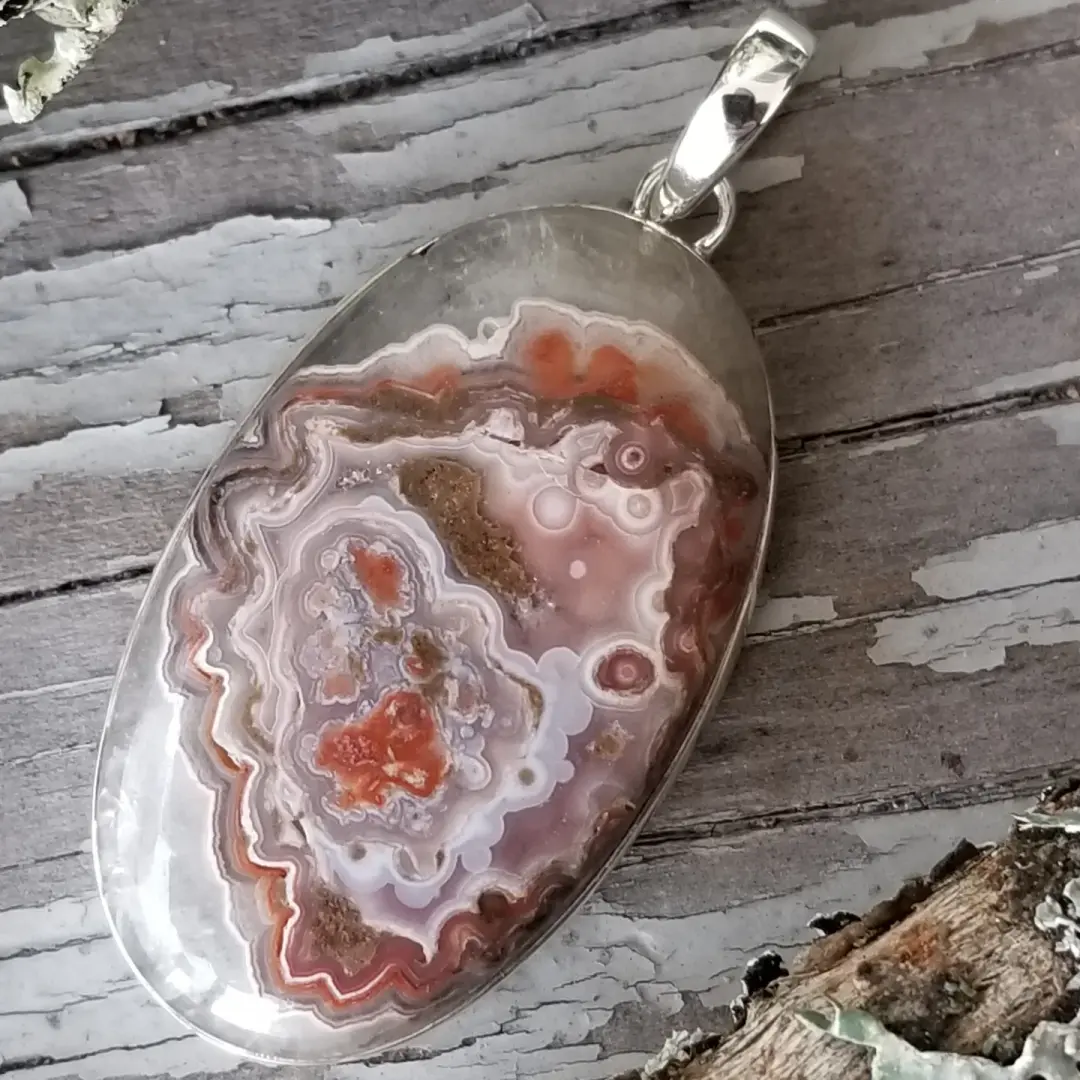 Crazy Lace Pendant in Sterling Silver