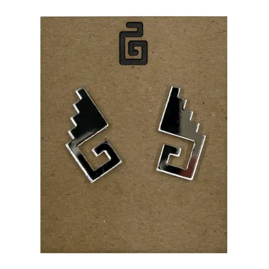 mitla I stud / acrylic / silver