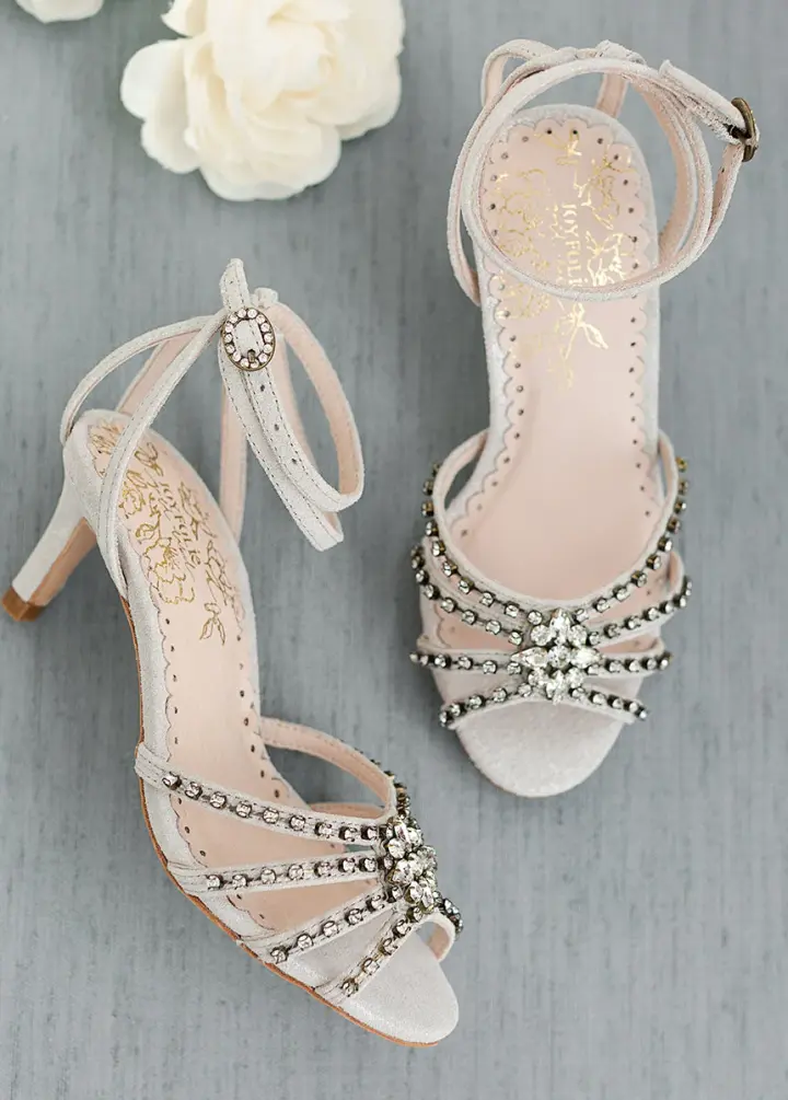 Maelyn Leather Heel in Silver