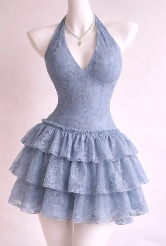 Elegant Purple Ruffled Homecoming Dress ,A-Line Halter Embroidery Corset Short Prom Dress RS1158