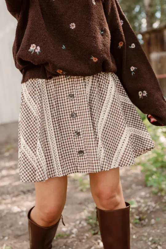 Tash Skort in Hickory Gingham