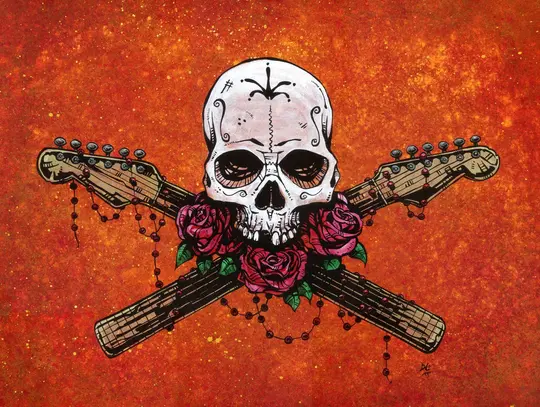 Music Saves Your Soul Canvas Print - Day of the Dead Music Art by David Lozeau