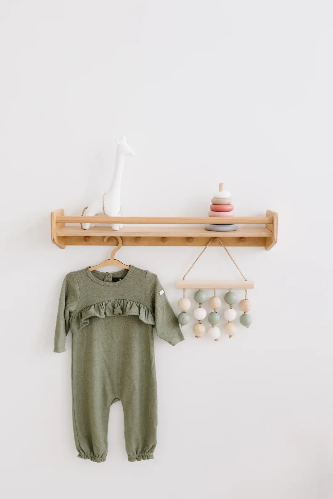 Wall-Mounted Shelf with Hooks