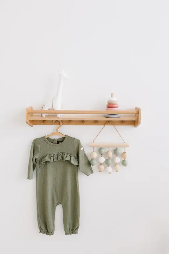 Wall-Mounted Shelf with Hooks