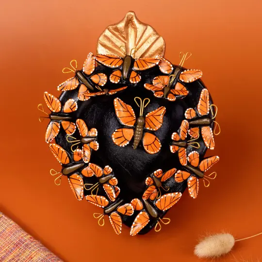 Kaleidoscope Heart - Clay Heart with Butterflies
