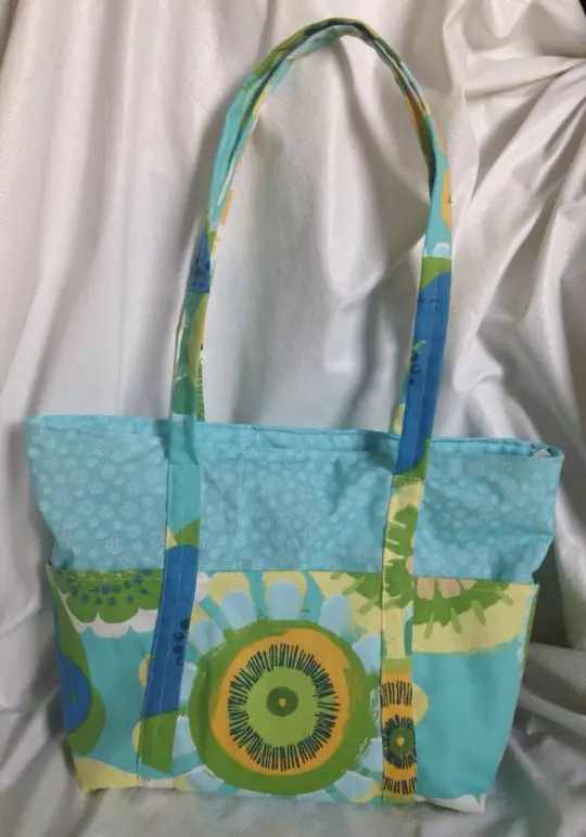 SALE - Blue Flower Garden Tote