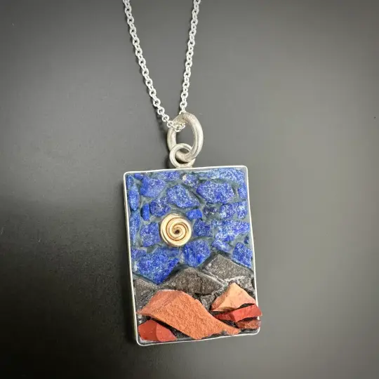 Lapis Sky Mountain Range Pendant