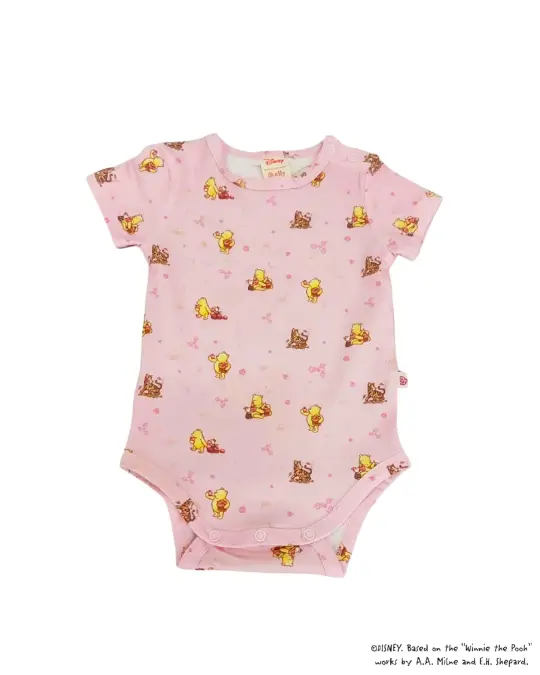 Short-Sleeve Onesie - Pink Harvest Pooh