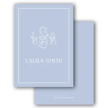 Simple Flourish Monogram with Border Women's Enclosure Card