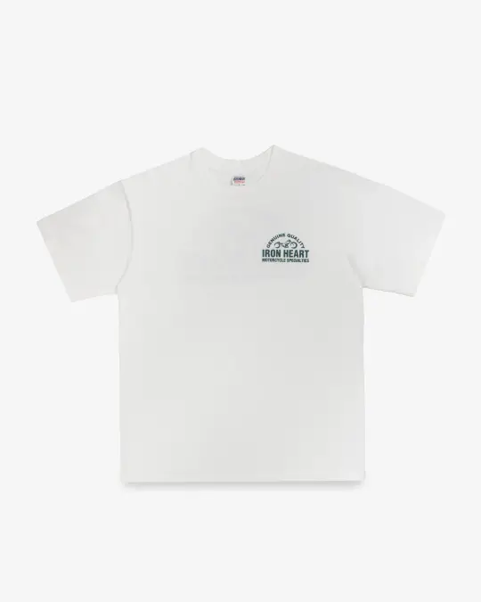 7.5oz Printed Loopwheel Crew Neck T-Shirt - White