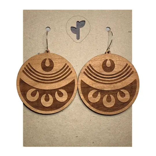 chimalli III / earrings / cherry