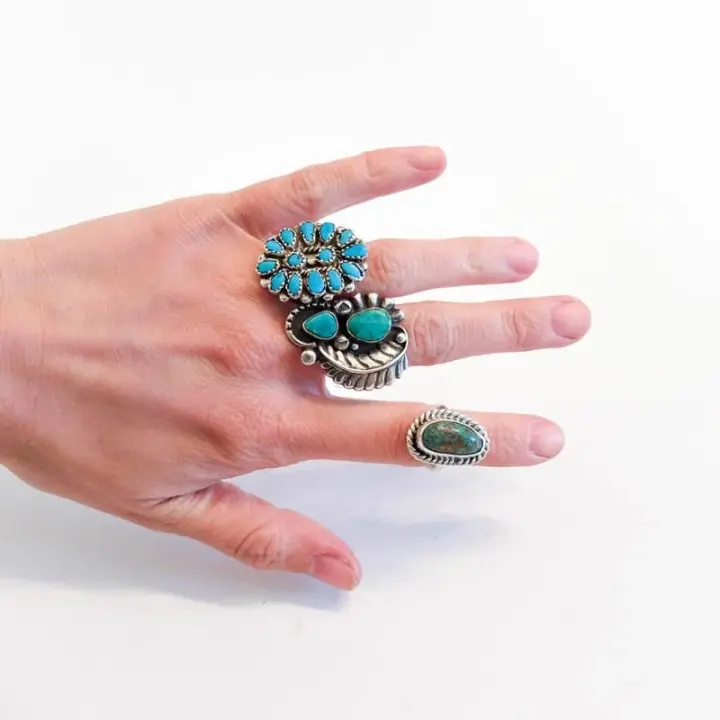 Native American Turquoise Ring (Sizes 4-5)