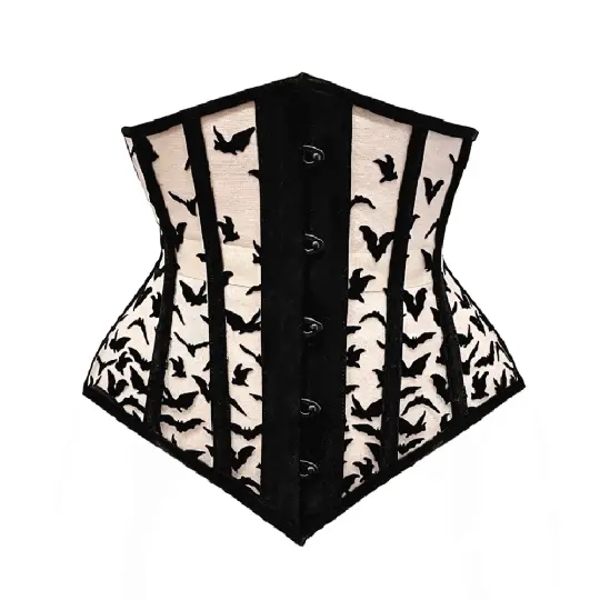 BATS CLOUD DECORATIVE UNDERBUST - NUDE MESH