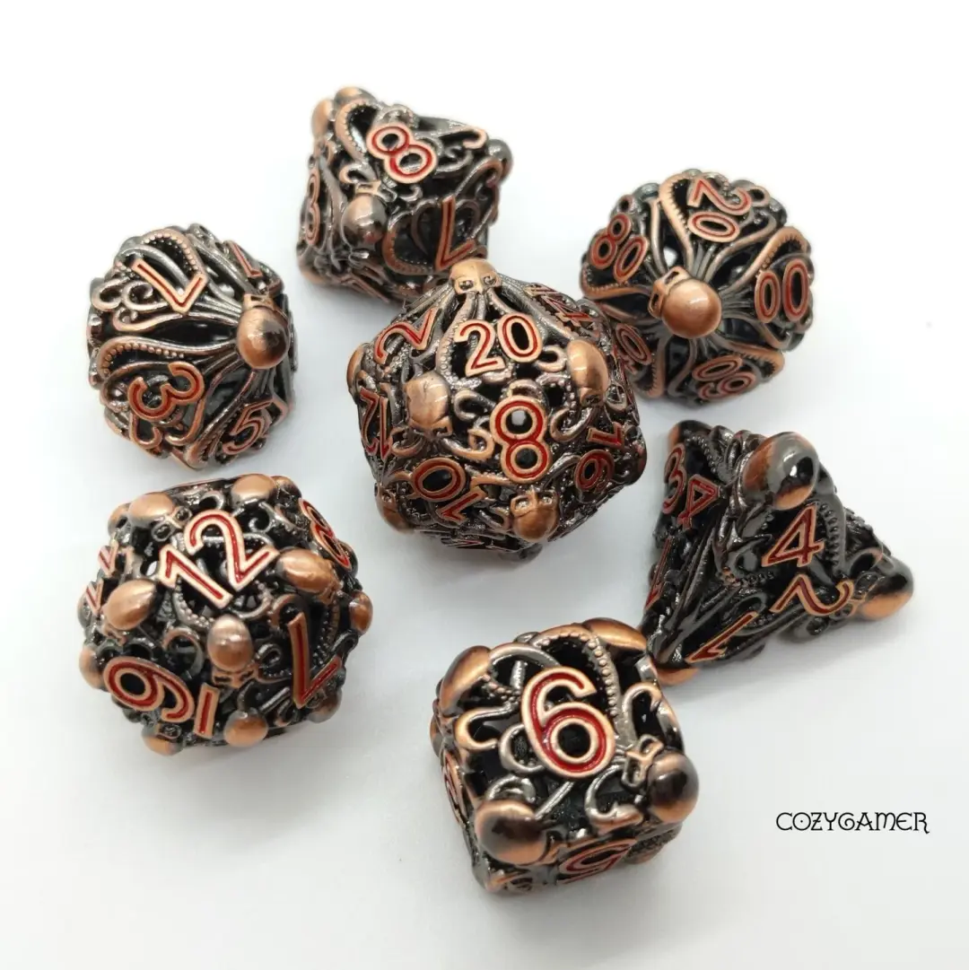 Kraken Hollow Metal Dice Set – Tentacled Kraken Head Design