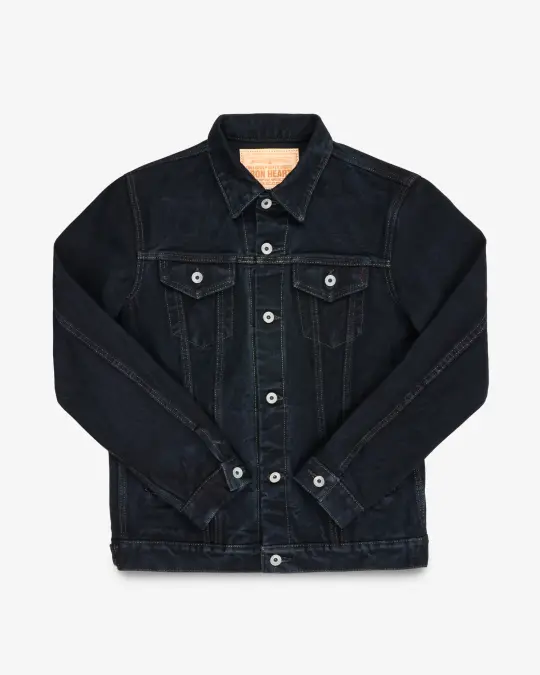 19oz Left-Hand Twill Selvedge Denim Type III Jacket - Indigo Overdyed Black