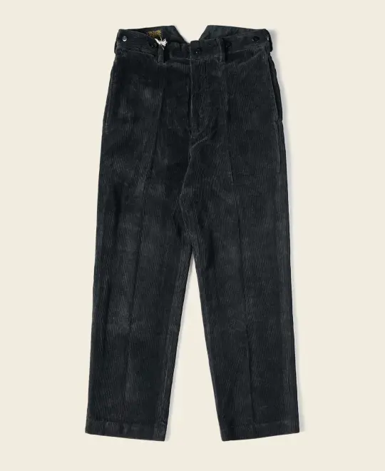 1920s Heavy-Duty Corduroy Work Pants - Black