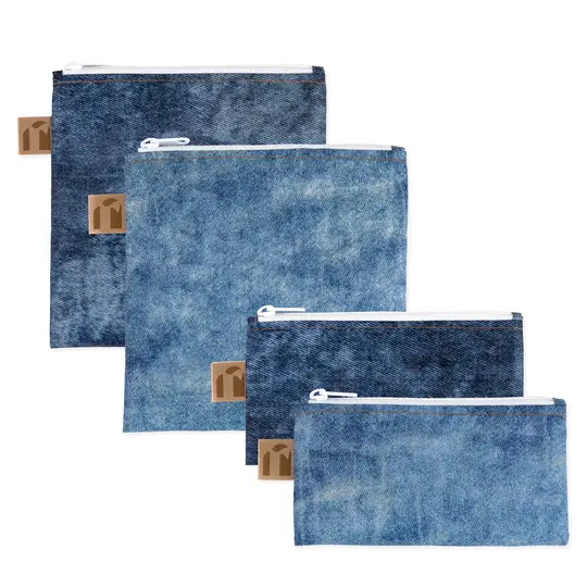 Reusable Snack Bag 4 Pack: Denim On Denim