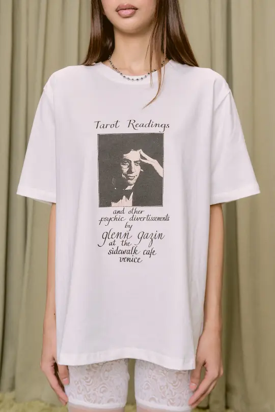 Unisex Cotton Tarot Reading Glenn Gazin Tee White