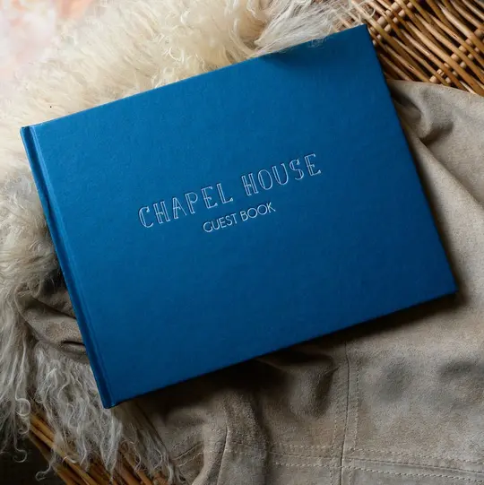 Luxury Personalised Visitors Book in our Premium 'Jewel' Bookcloth