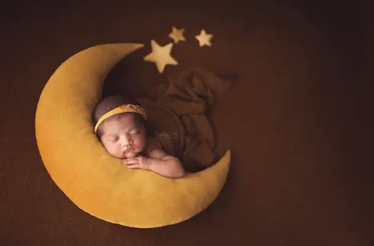 Chloe thick knit beanbag backdrop in Chestnut