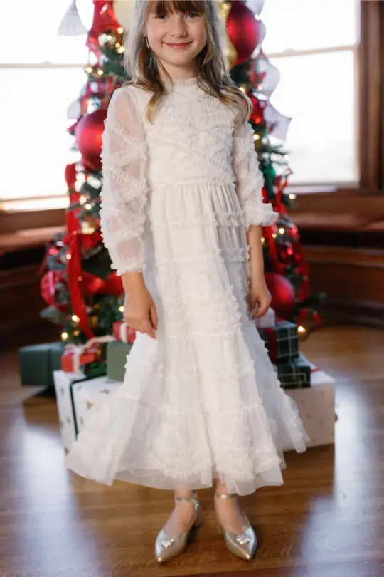 Mini Sinead Dress in Ivory Gilded Tulle