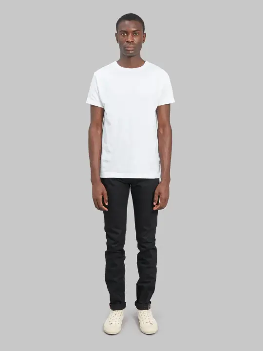 Momotaro Jeans 0306-B 15.7oz Black x Black Tight Tapered Jeans