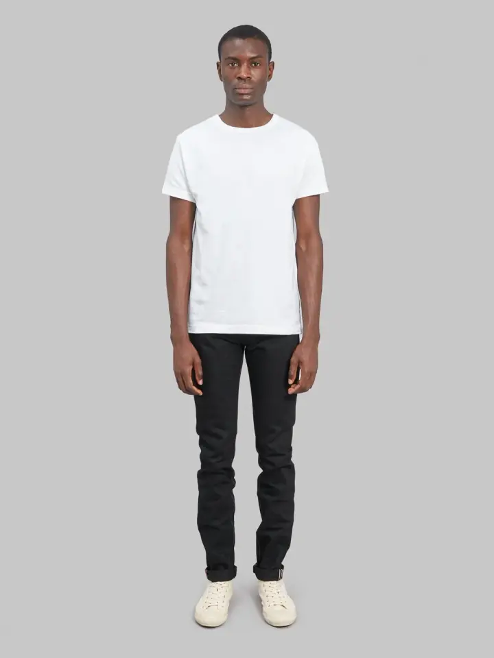 Momotaro Jeans 0306-B 15.7oz Black x Black Tight Tapered Jeans