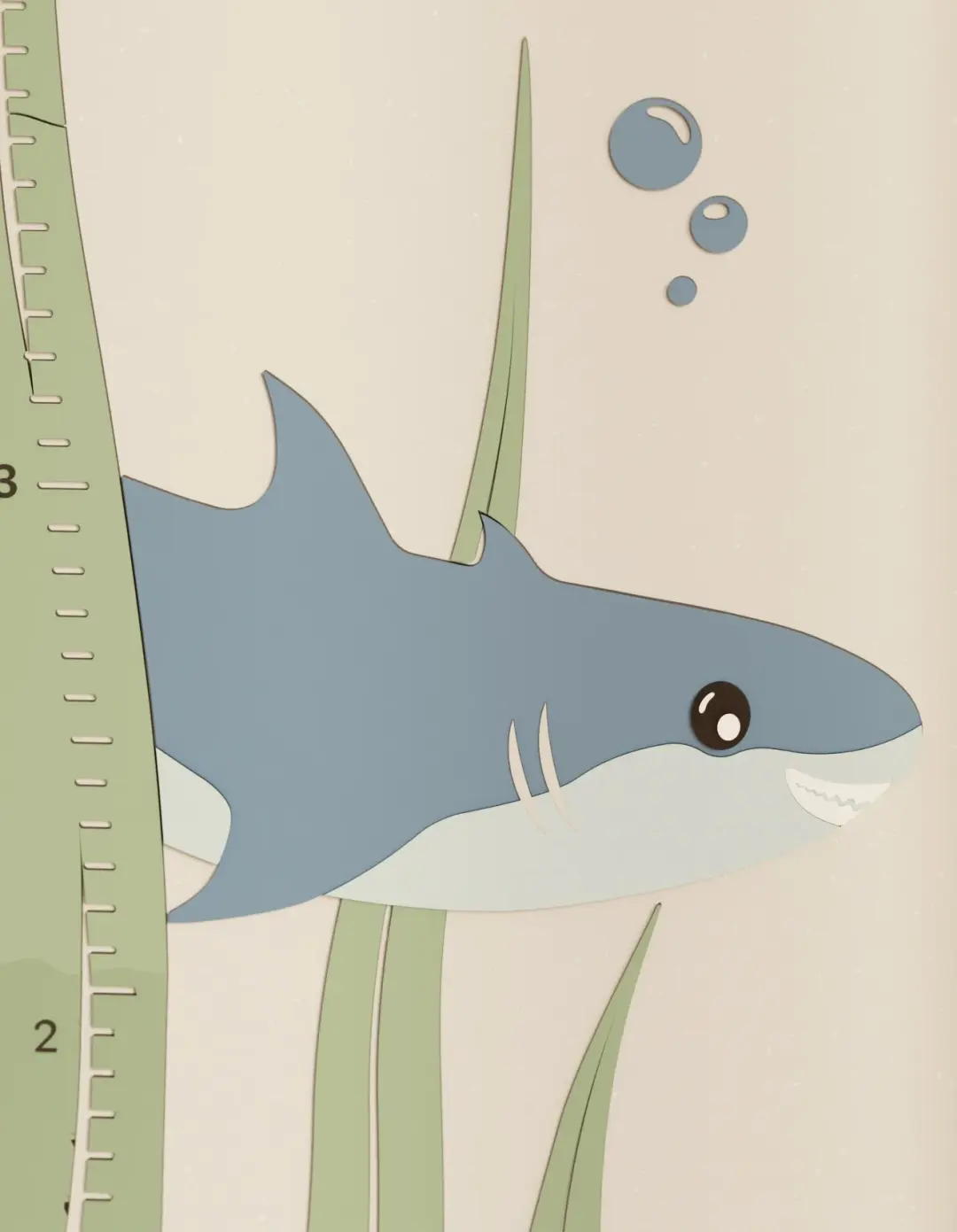 Cute Shark - Wooden Height Chart | Growth Chart
