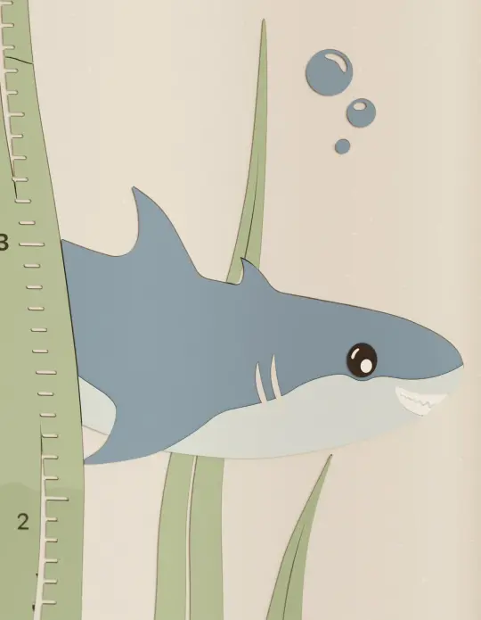 Cute Shark - Wooden Height Chart | Growth Chart