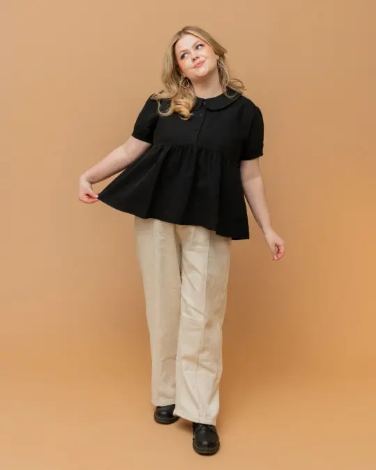 Miffy | Black Babydoll Blouse