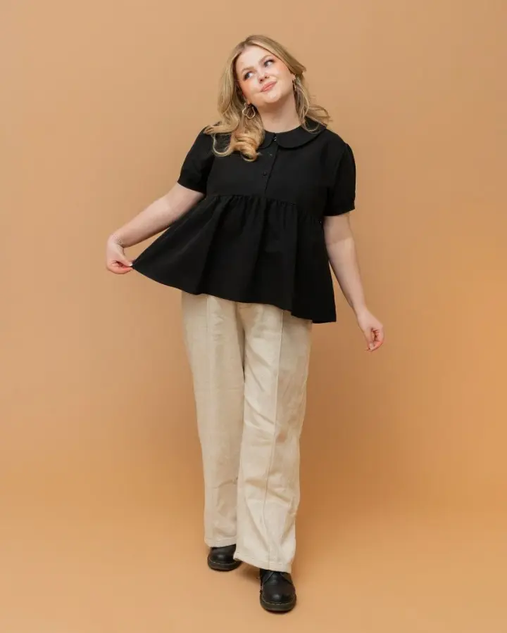 Miffy | Black Babydoll Blouse