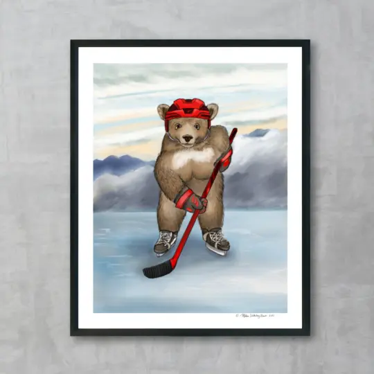 Hockey Bear Fine Art Print