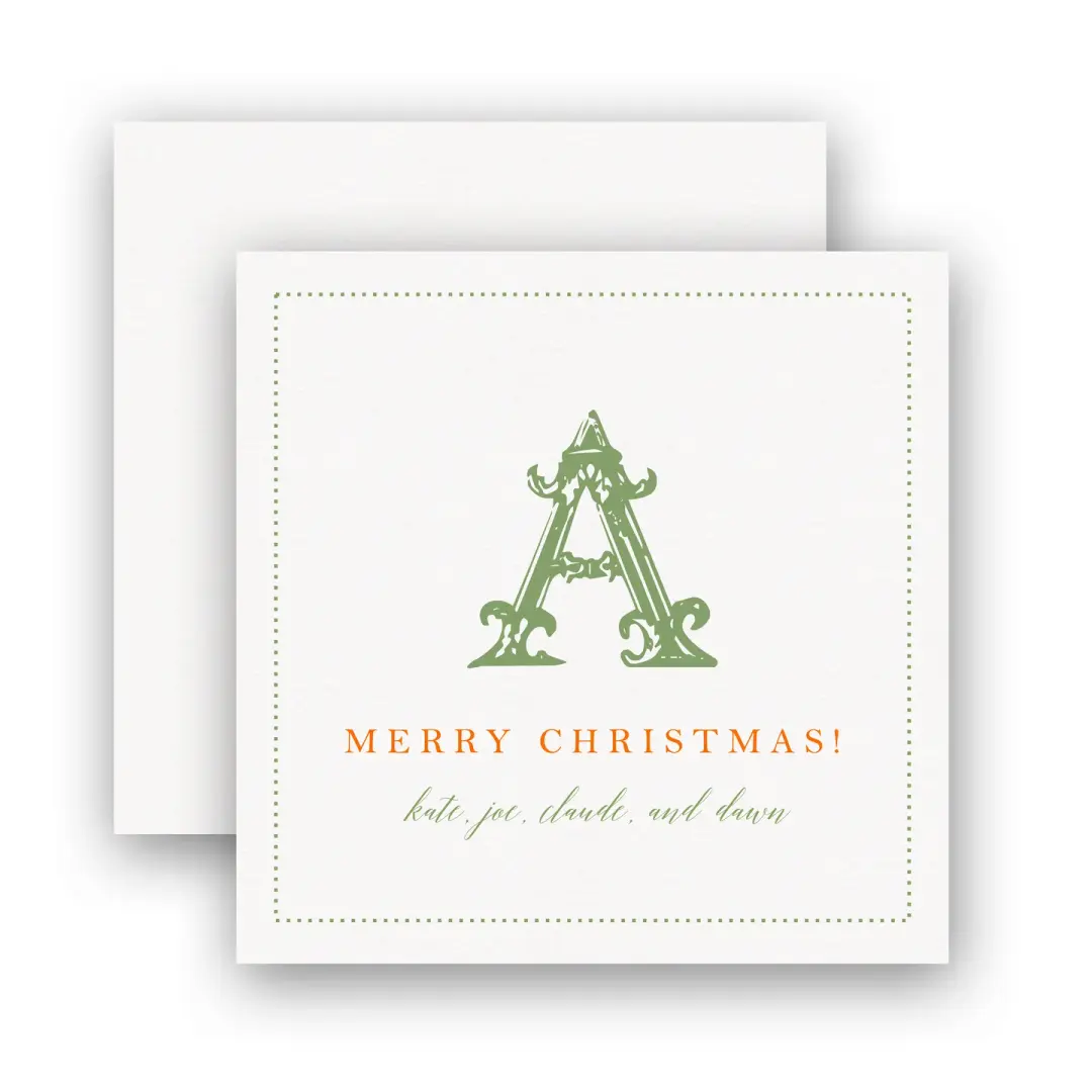 Family Monogram Holiday Enclosure Card