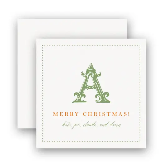 Family Monogram Holiday Enclosure Card