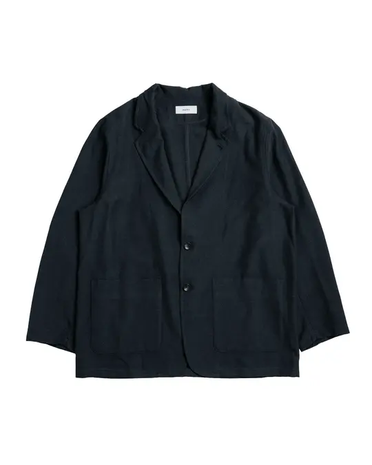 marka Stroll Around Jacket Tumbled Wool Serge Chambray Black
