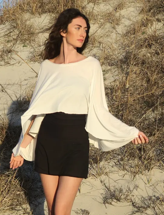 Crescent Aphrodite Cropped Shirt Kaftan