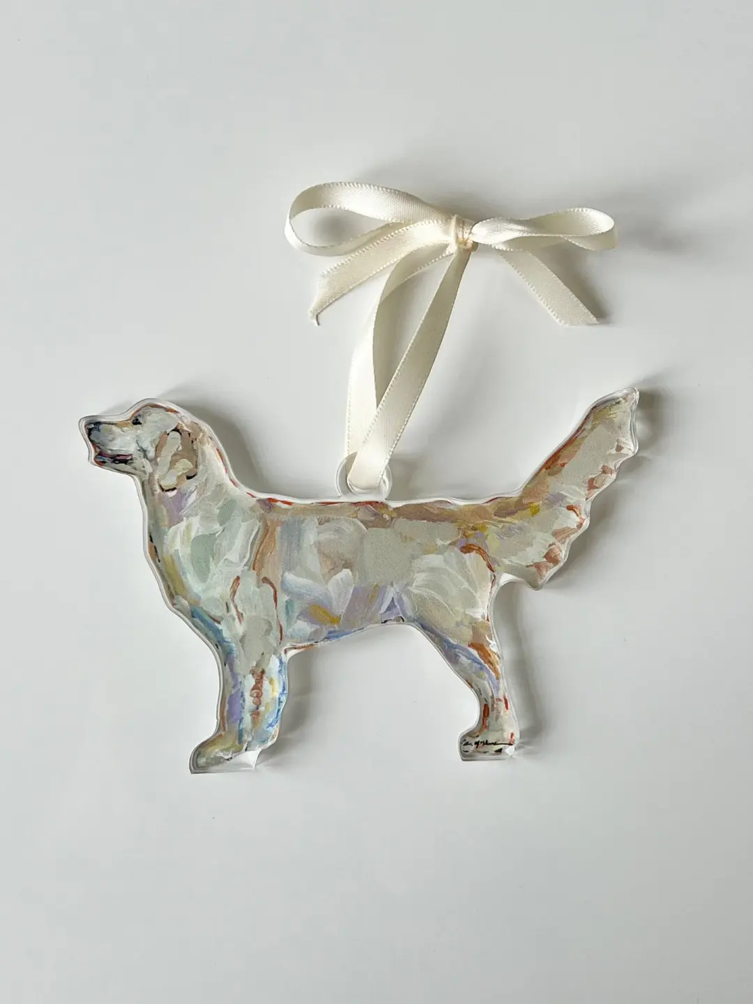 Golden Retriever Light Acrylic Christmas Dog Ornament