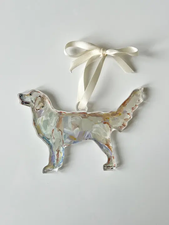 Golden Retriever Light Acrylic Christmas Dog Ornament