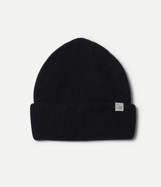 Ribbed Merino Wool-Cashmere-Silk Beanie