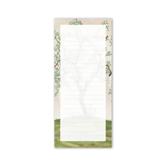 Green Chinoiserie blank with lines list size notepad